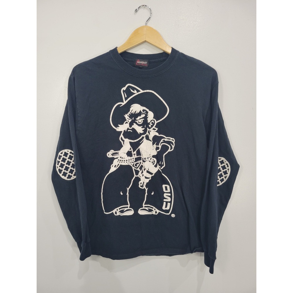 Gameday Couture Oklahoma State OSU Pistol Pete Black Long Sleeve T Shirt Medium - Picture 1 of 7